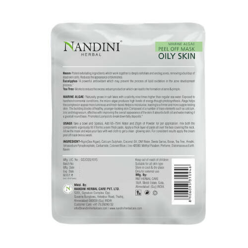 Nandini Herbal Marine Algae Peel Off Mask For Oily Skin | Grocsy