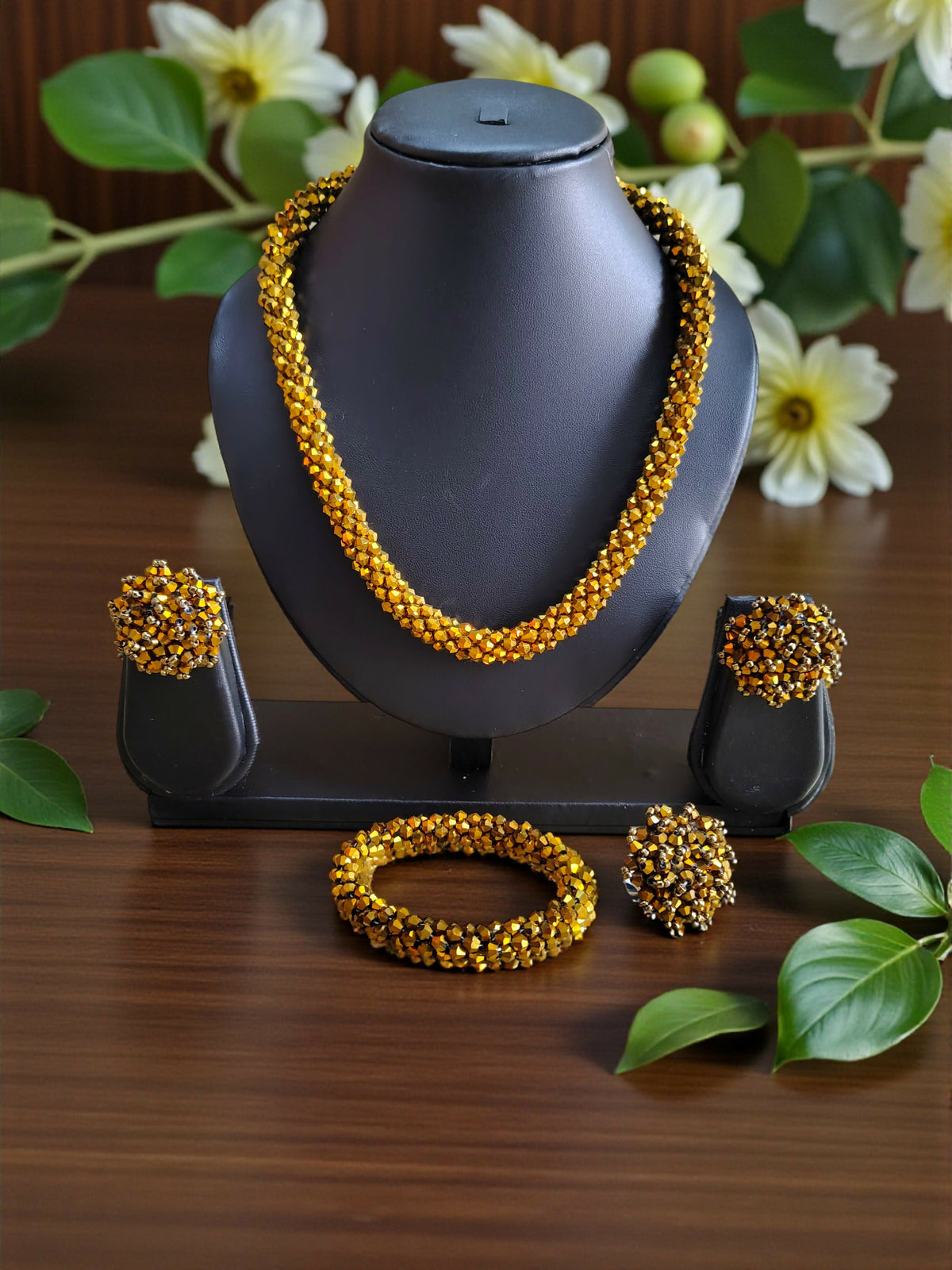 Inhanns Rangshine 4-In-1 Crystal Glam Set - Handmade - Golden | Grocsy