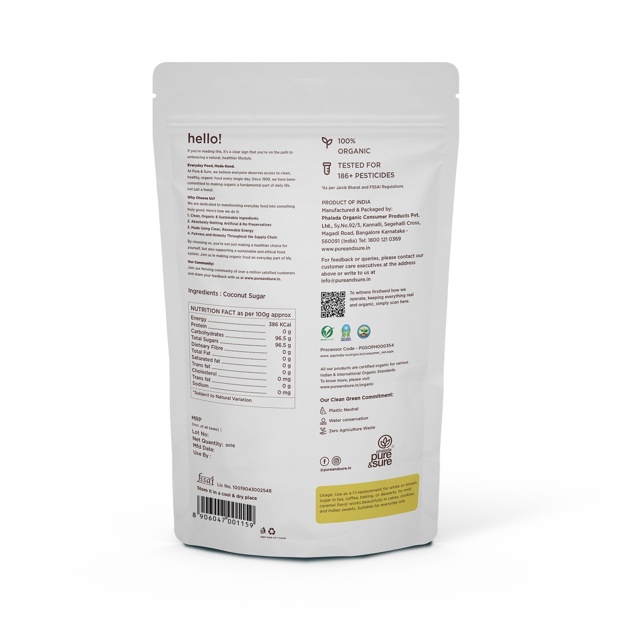 Pure & Sure Organic Coconut Sugar | Grocsy