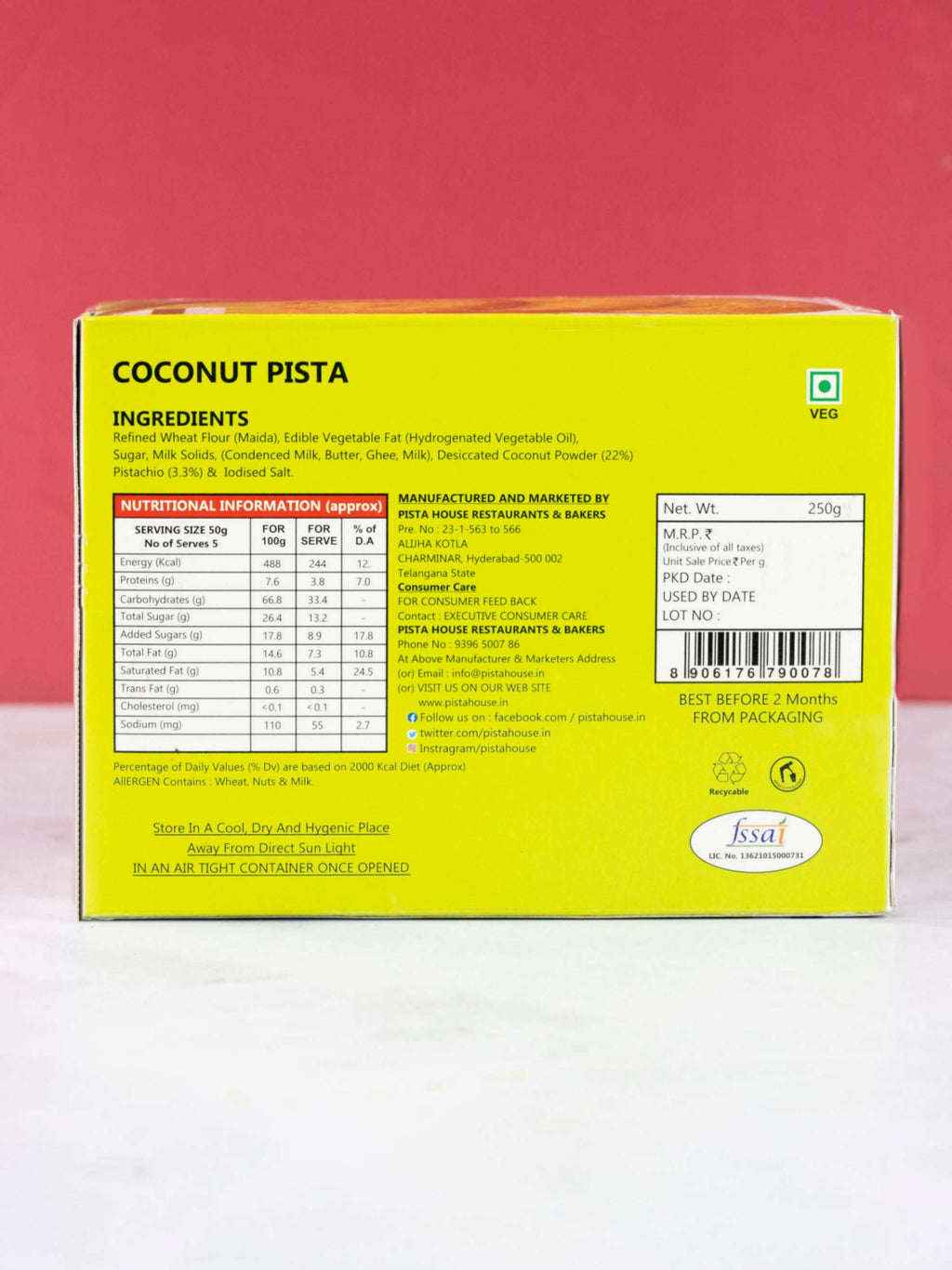 Pista House Coconut Pista Biscuits | Grocsy