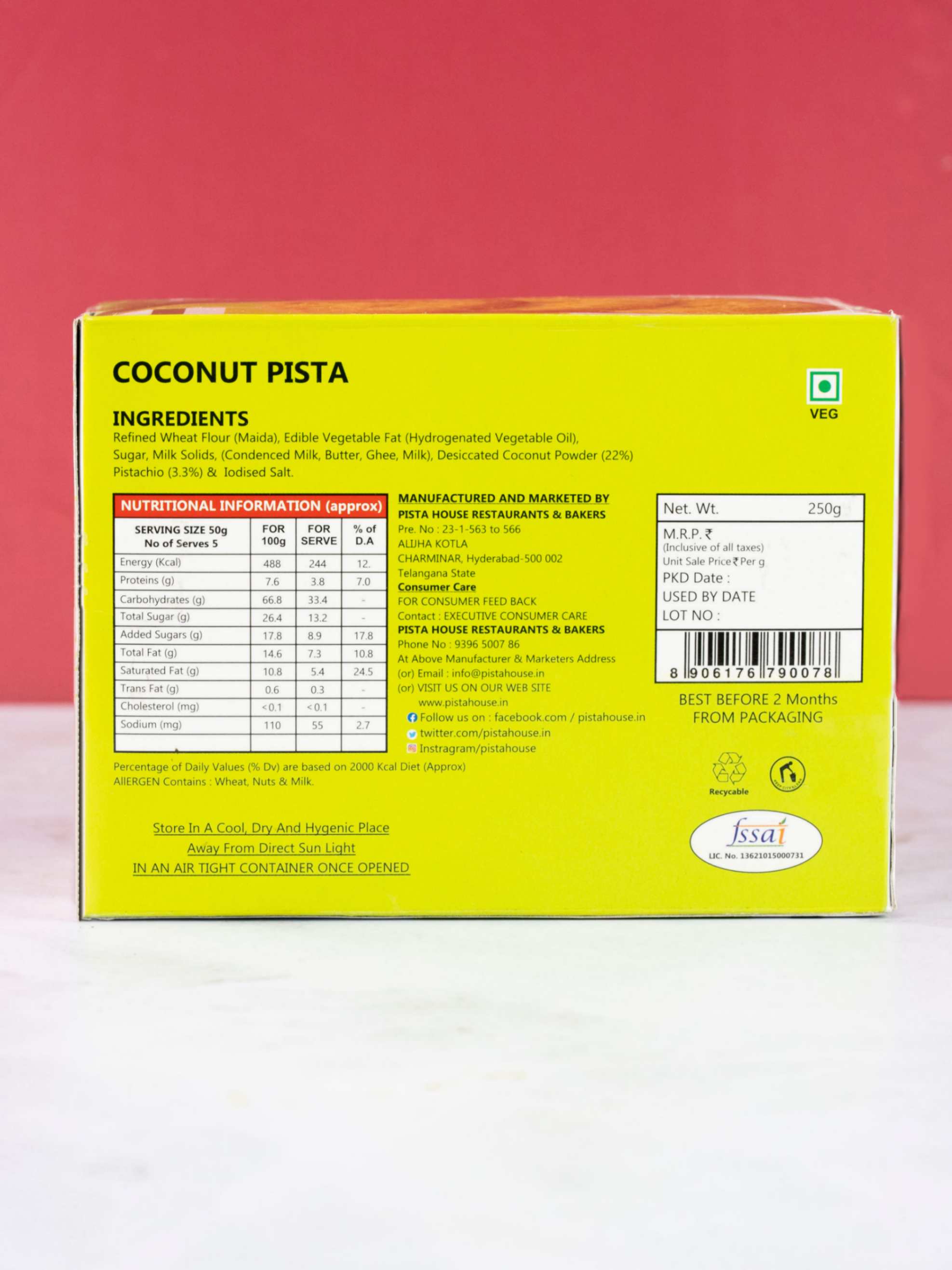 Pista House Coconut Pista Biscuits | Grocsy