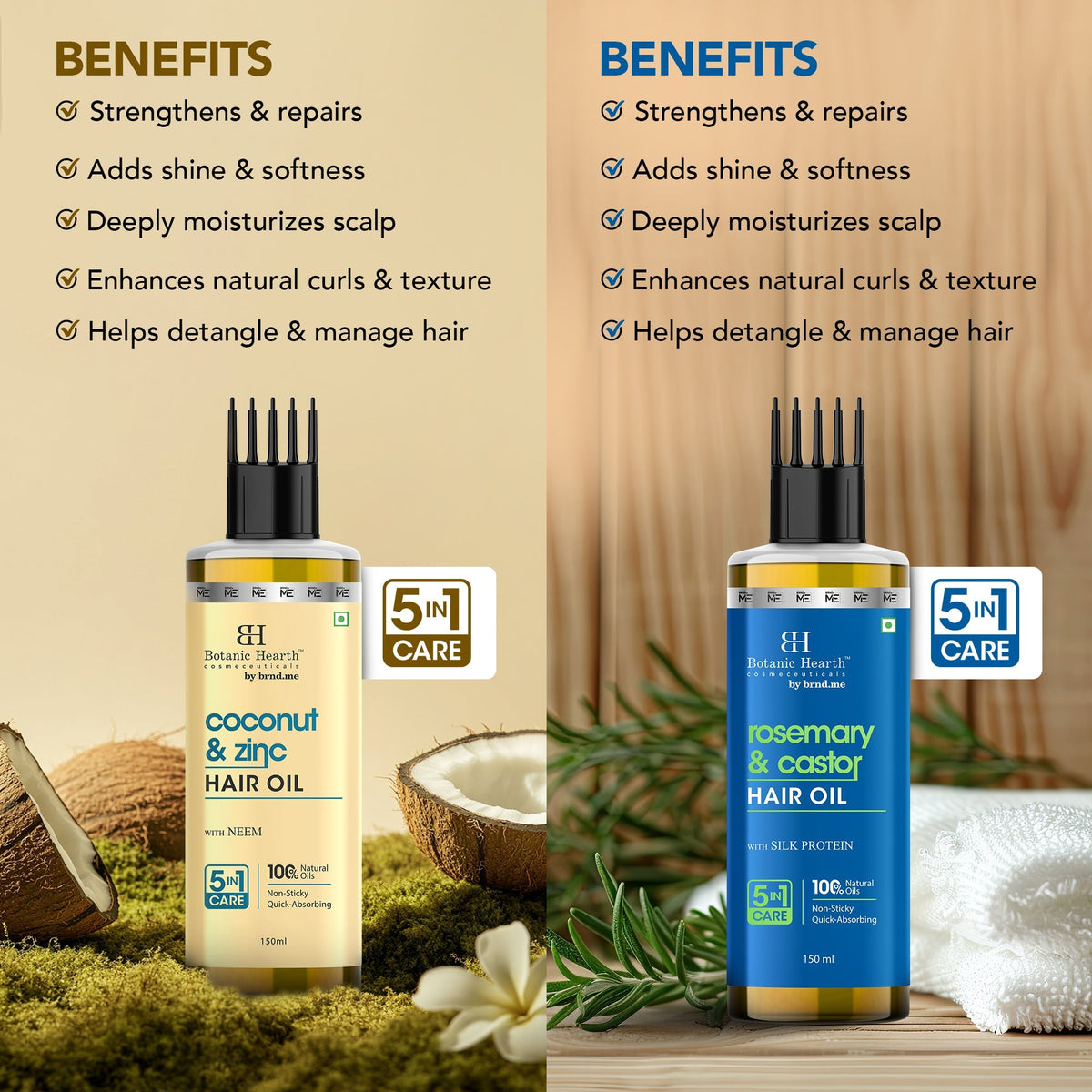 Botanic Hearth Coconut Zinc & Rosemary Castor - Hair Oil | Grocsy