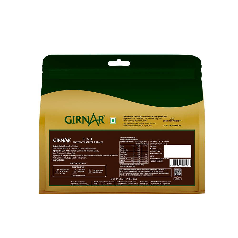 Girnar Instant Premix 3 In 1 Coffee | Grocsy
