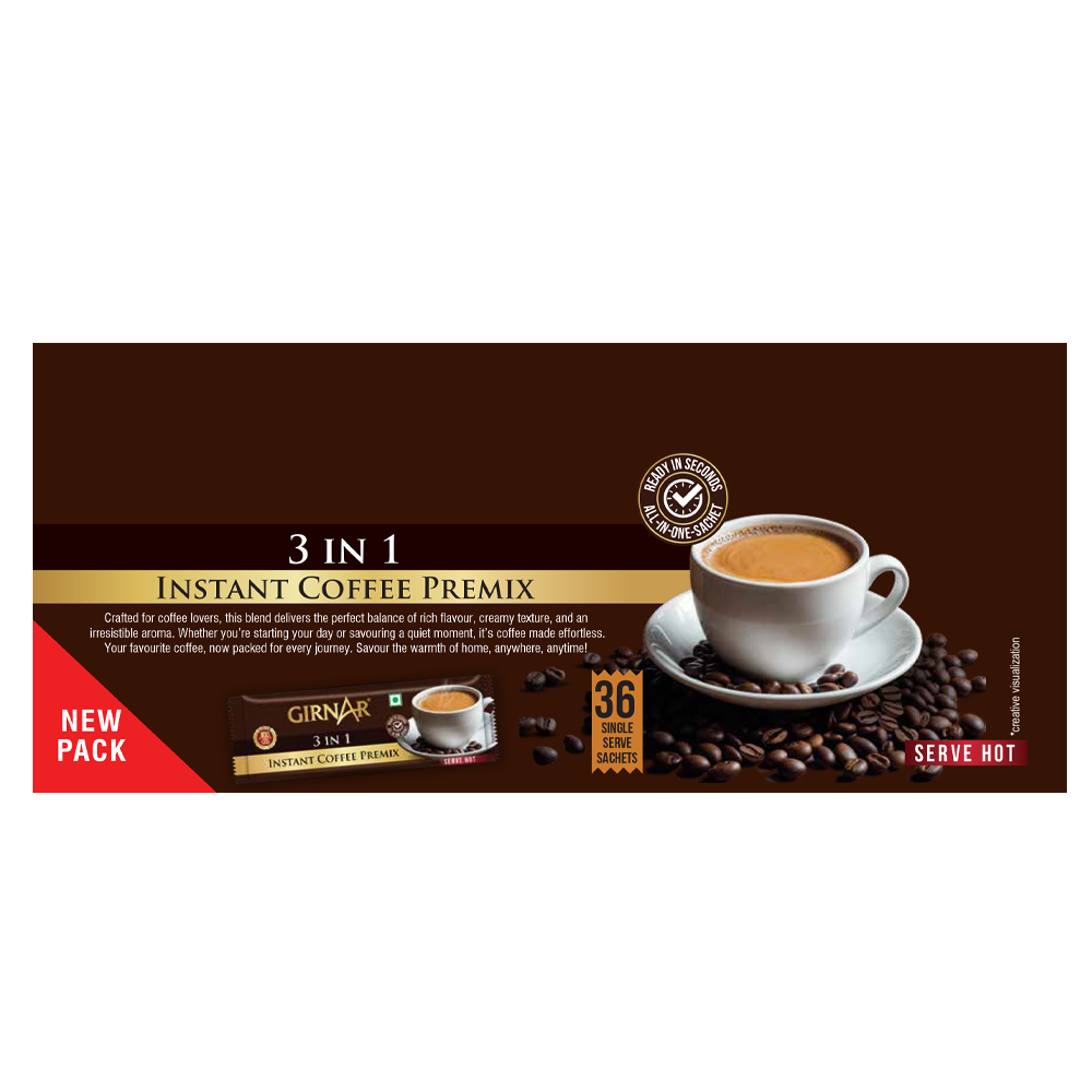 Girnar Instant Premix 3 In 1 Coffee | Grocsy