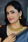 Jewel City Antique Gold-Plated Coin Necklace Set for Women | Traditional Temple Jewelry Choker with Earrings | Grocsy