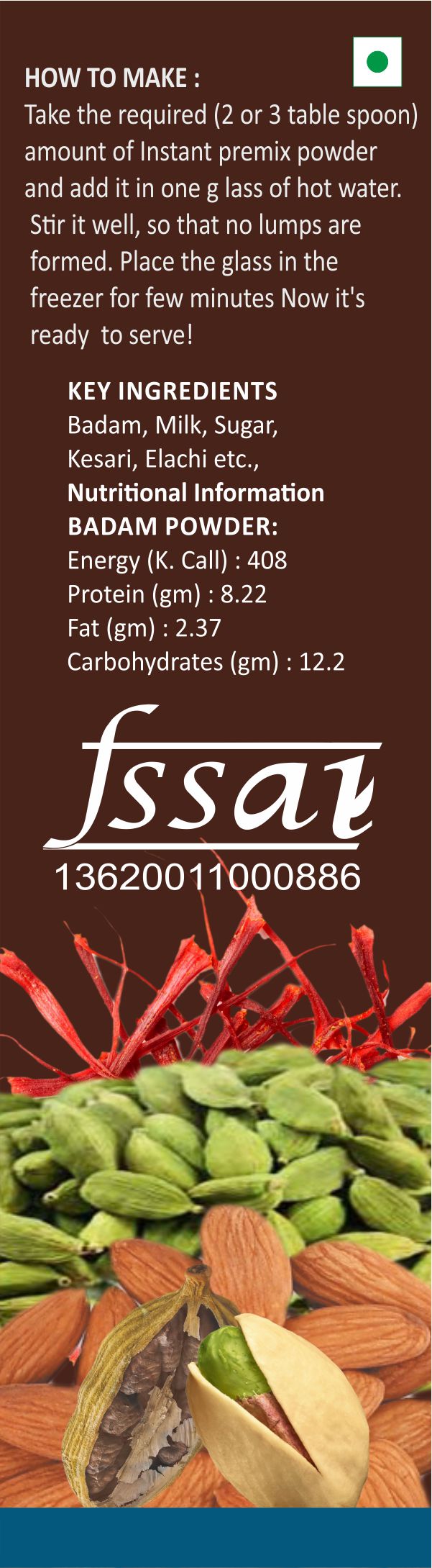 Spag Herbals Cold Instant Chocolate Badam Health Drink | Grocsy