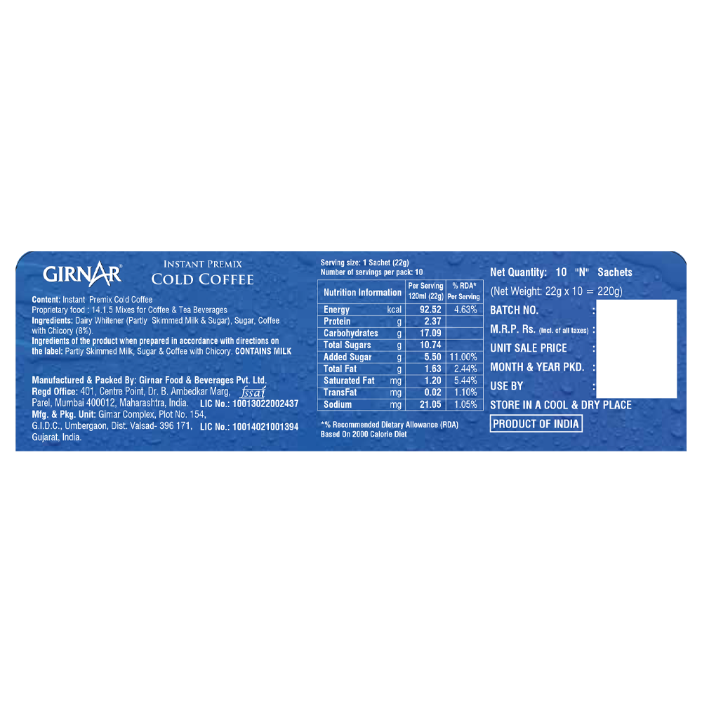 Girnar Instant Premix Cold Coffee | Grocsy