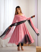 Lehenga Mart Wedding Wear Anarkali Suit With Dupatta - Onion Pink | Grocsy