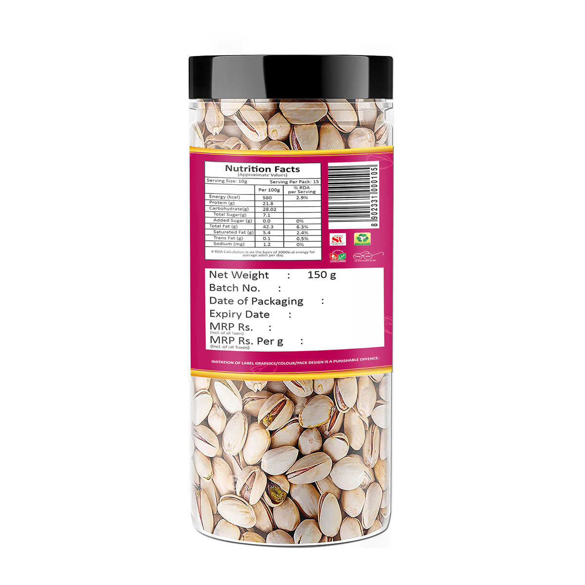 Yum Yum Roasted & Salted Pistachios Jar | Grocsy