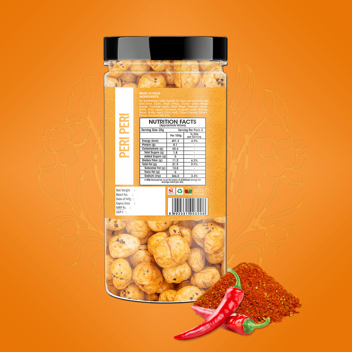 Yum Yum Peri Peri Makhana Jar | Grocsy