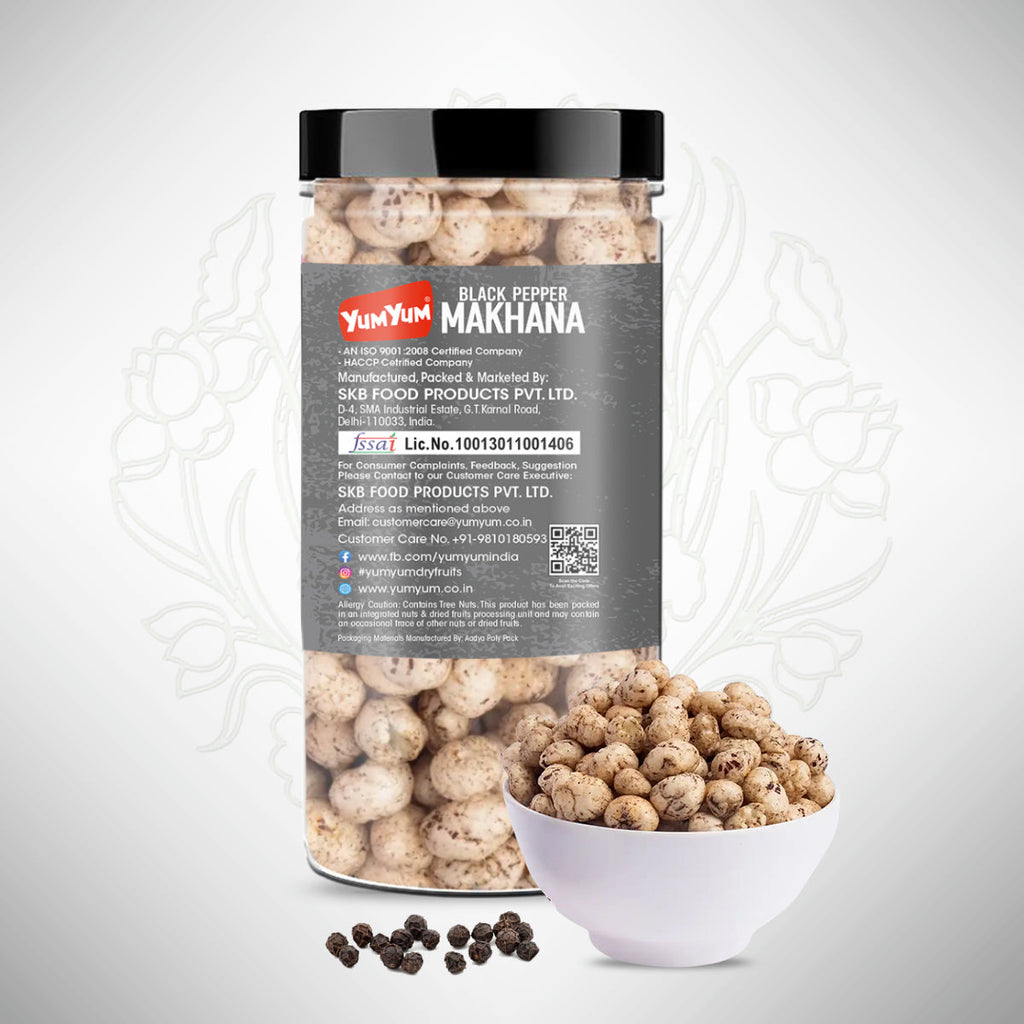 Yum Yum Black Pepper Makhana Jar | Grocsy