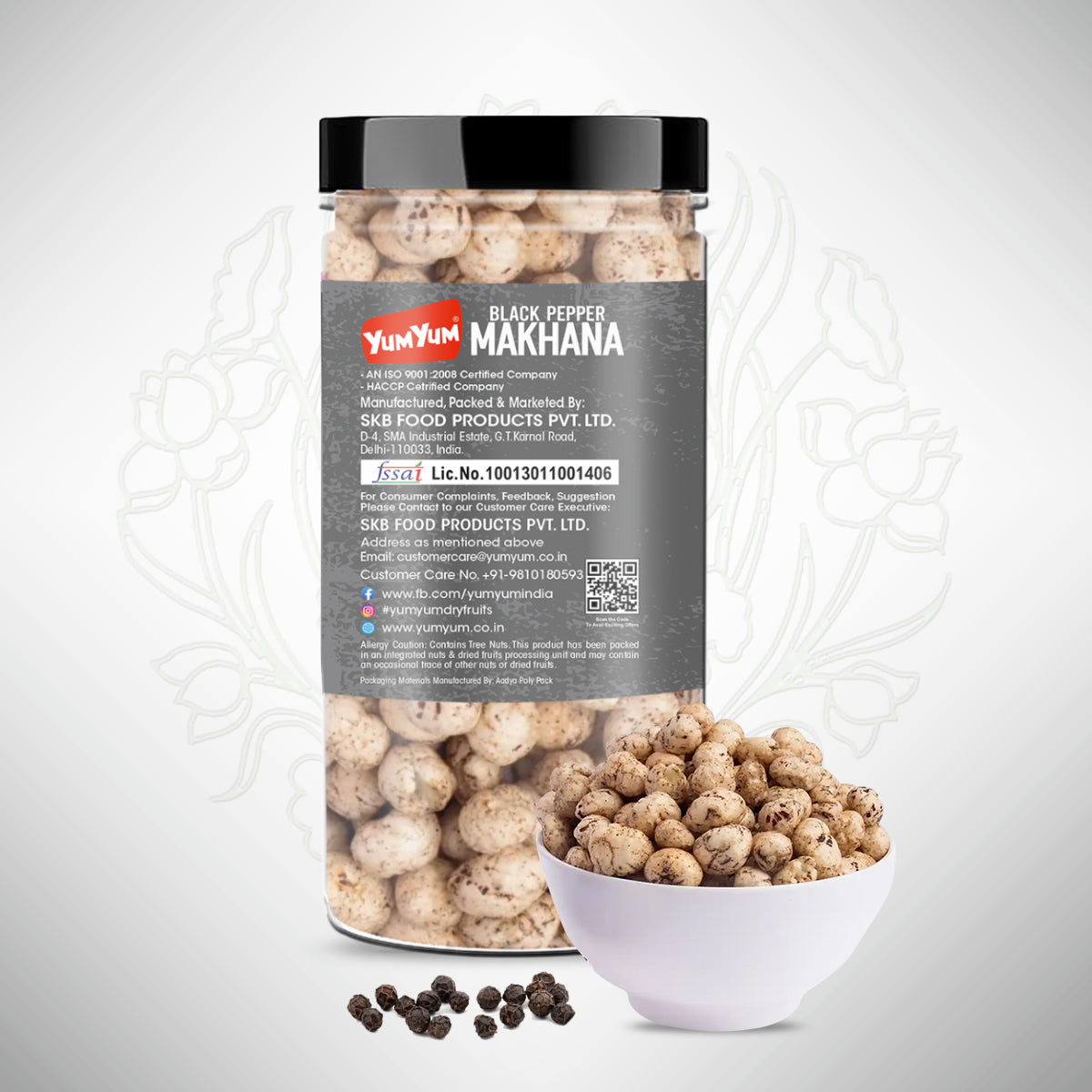 Yum Yum Black Pepper Makhana Jar | Grocsy