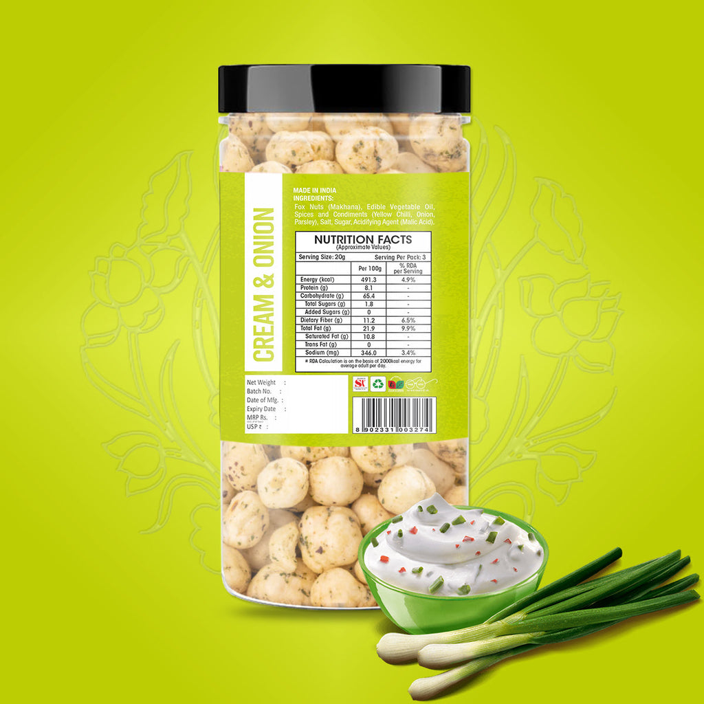 Yum Yum Cream & Onion Makhana Jar | Grocsy