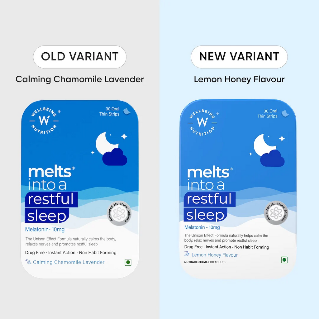 Wellbeing Nutrition Melts Restful Sleep Oral Strips-Calming Chamomile Lavender Flavor | Grocsy