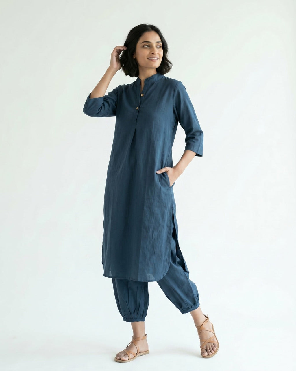 Gharana India Aira Indie Blue Coord Set | Grocsy