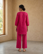 Gharana India Aira Berry Pop Pink Coord Set | Grocsy