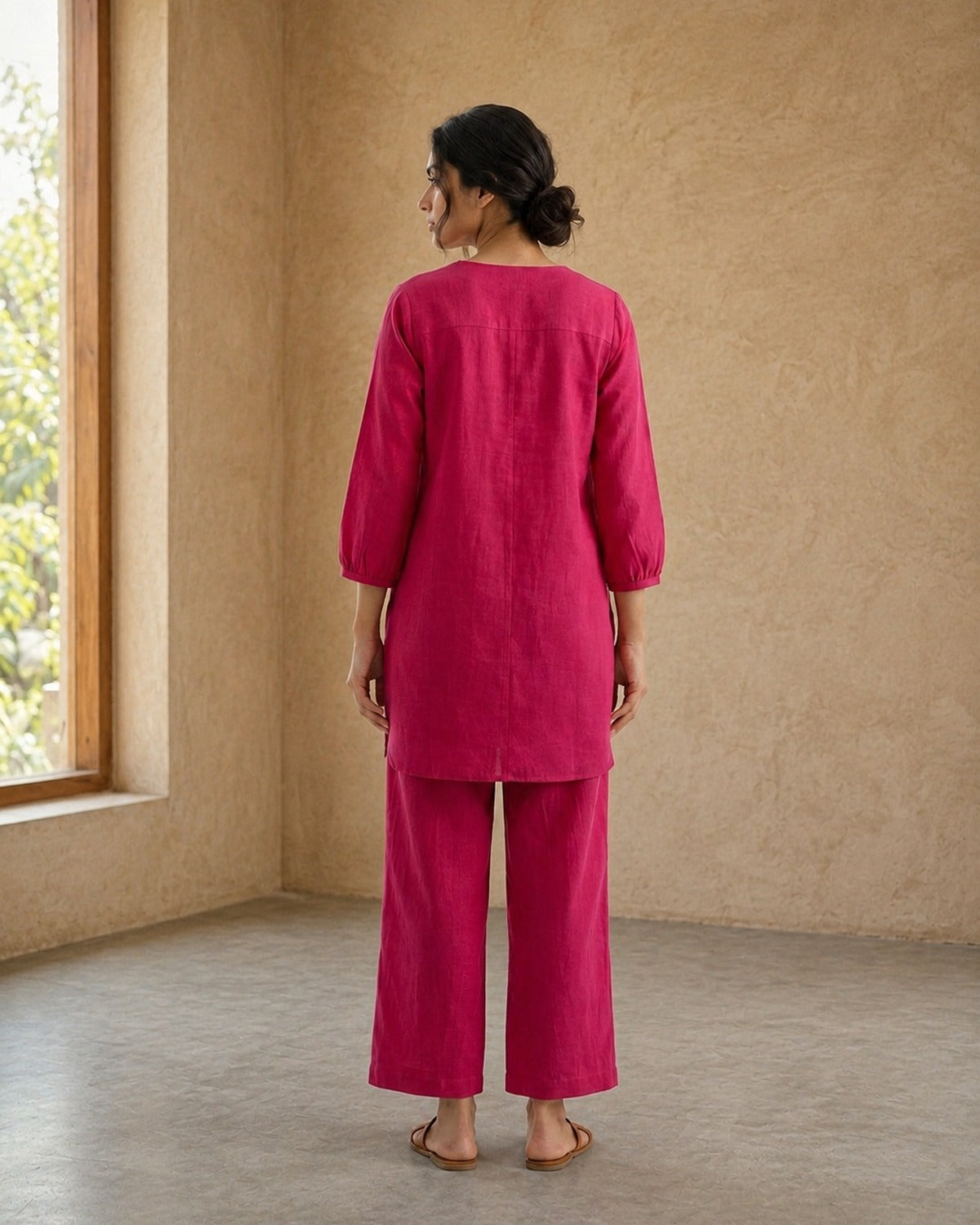 Gharana India Aira Berry Pop Pink Coord Set | Grocsy