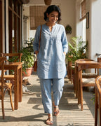 Gharana India Aira Slate Blue Coord Set | Grocsy