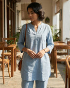 Gharana India Aira Slate Blue Coord Set | Grocsy