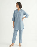 Gharana India Aira Slate Blue Coord Set | Grocsy