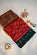 khanduapata Red & Green Design Cotton Saree For Women | Grocsy