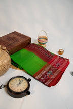 khanduapata Green & Maroon Colour Dot Design Cotton Saree For Women | Grocsy