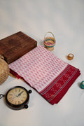 khanduapata Red & White Design Cotton Saree For Women | Grocsy