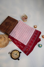 khanduapata Red & White Design Cotton Saree For Women | Grocsy