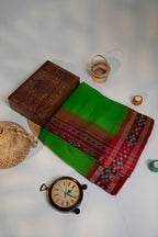khanduapata Green & Maroon Colour Dot Design Cotton Saree For Women | Grocsy