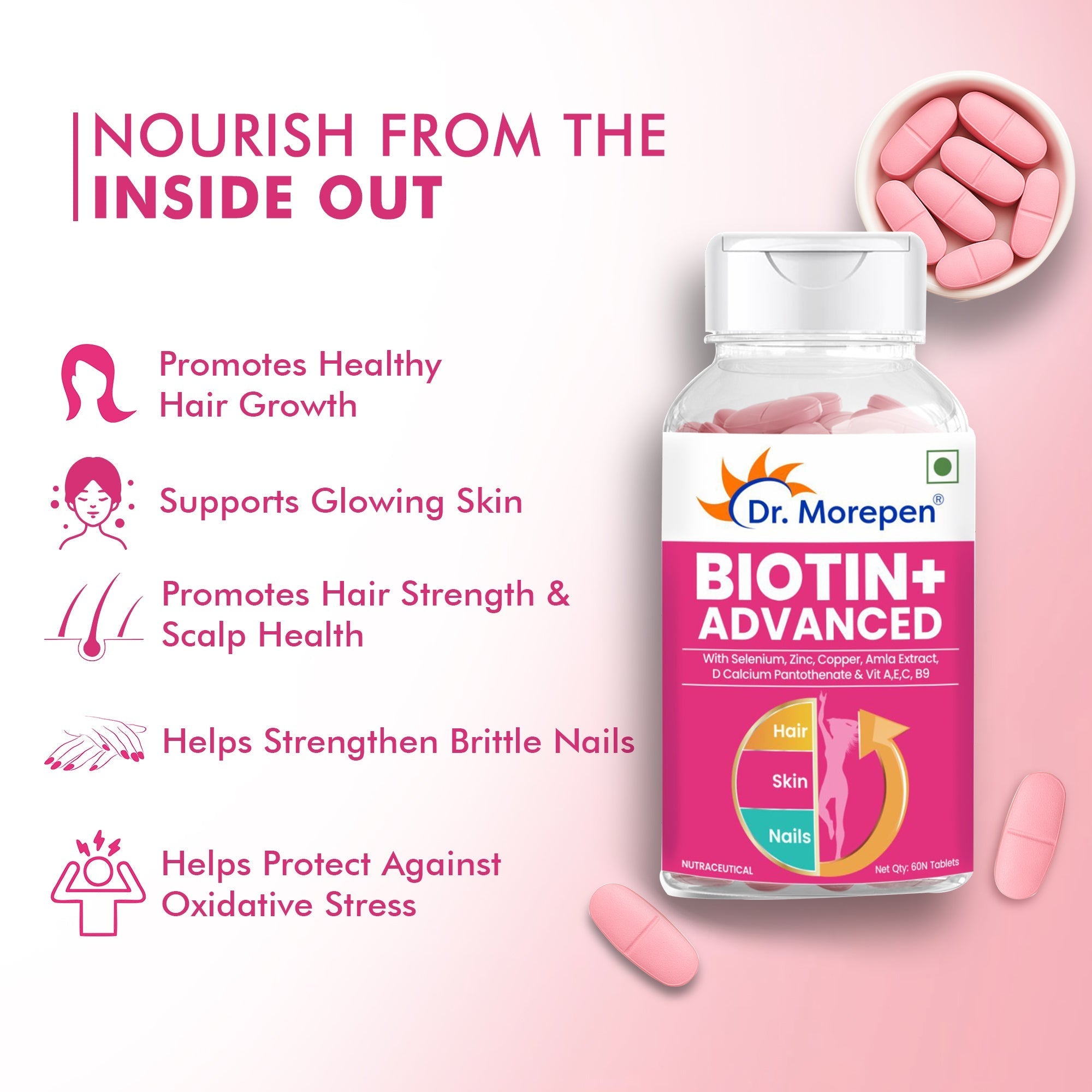 Dr Morpen Biotin+ Advanced Tablets | Grocsy