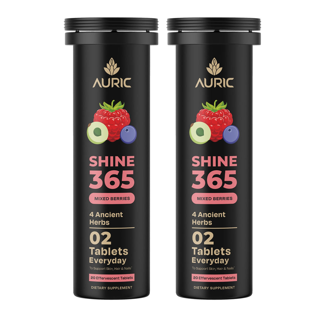 Auric Shine 365 Effervescent Tablets | Mixed Berries Flavour | Grocsy