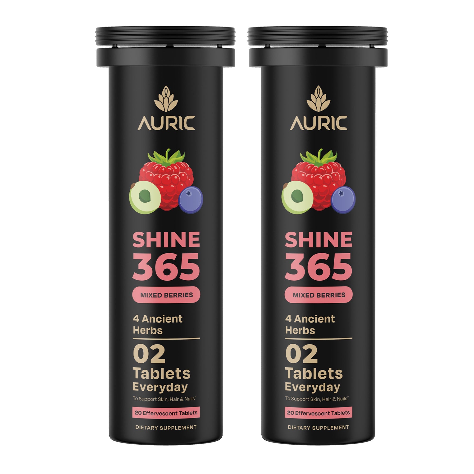 Auric Shine 365 Effervescent Tablets | Mixed Berries Flavour | Grocsy