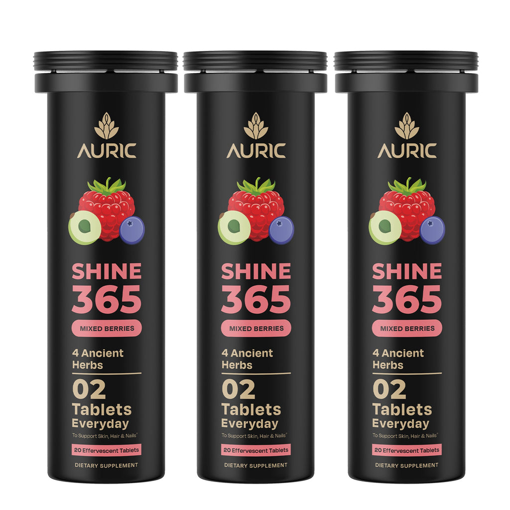Auric Shine 365 Effervescent Tablets | Mixed Berries Flavour | Grocsy