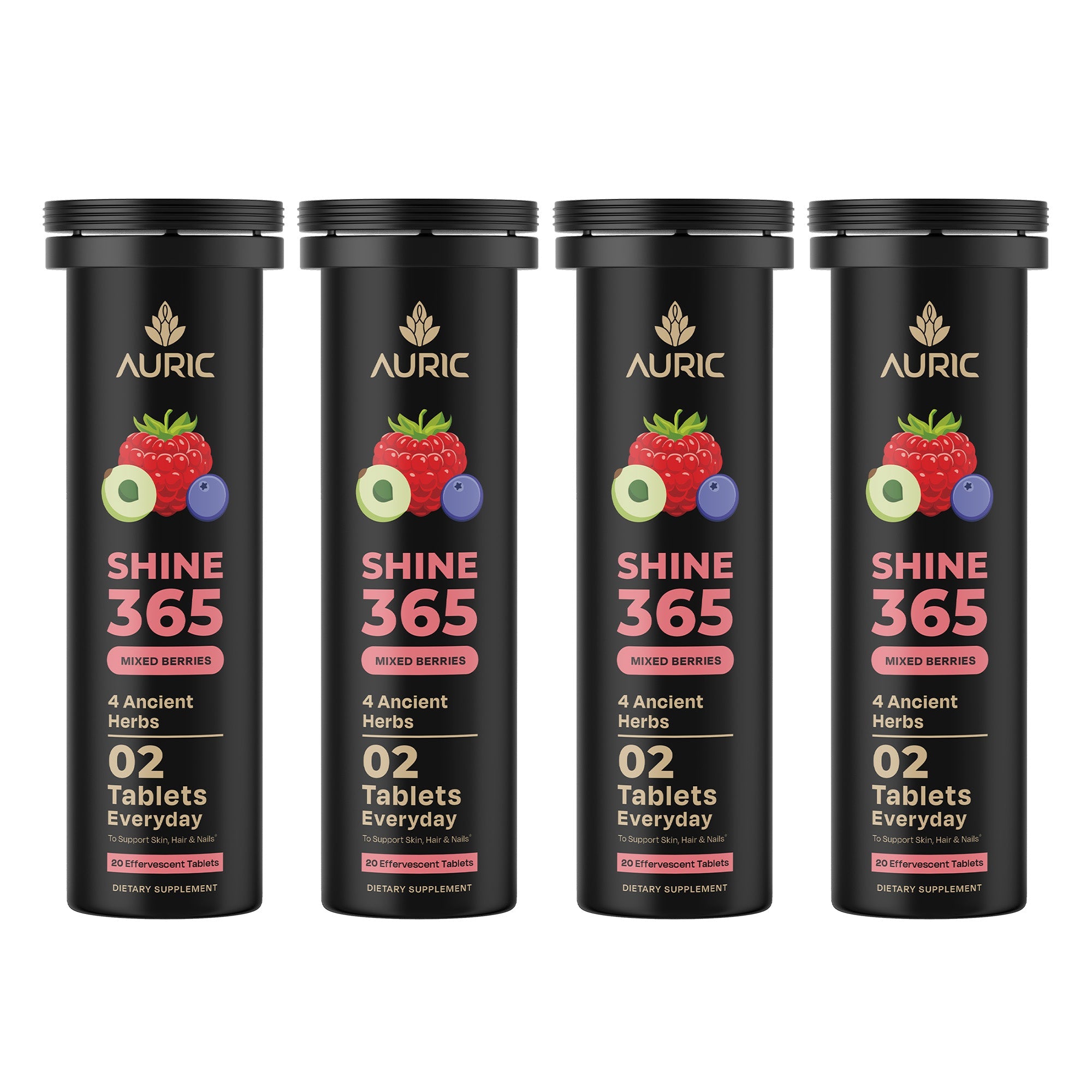 Auric Shine 365 Effervescent Tablets | Mixed Berries Flavour | Grocsy