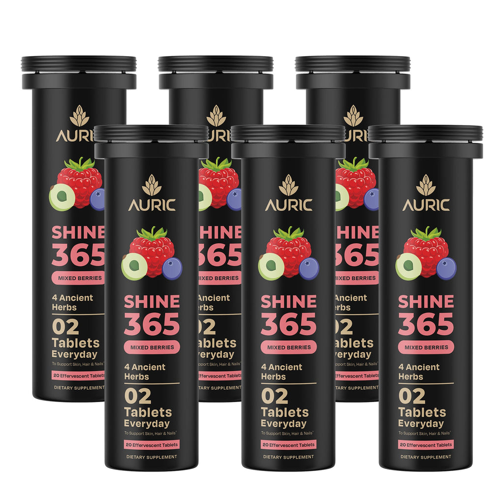 Auric Shine 365 Effervescent Tablets | Mixed Berries Flavour | Grocsy