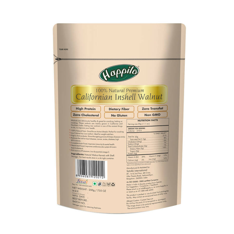 Happilo Premium Whole Californian Inshell Walnuts | Grocsy