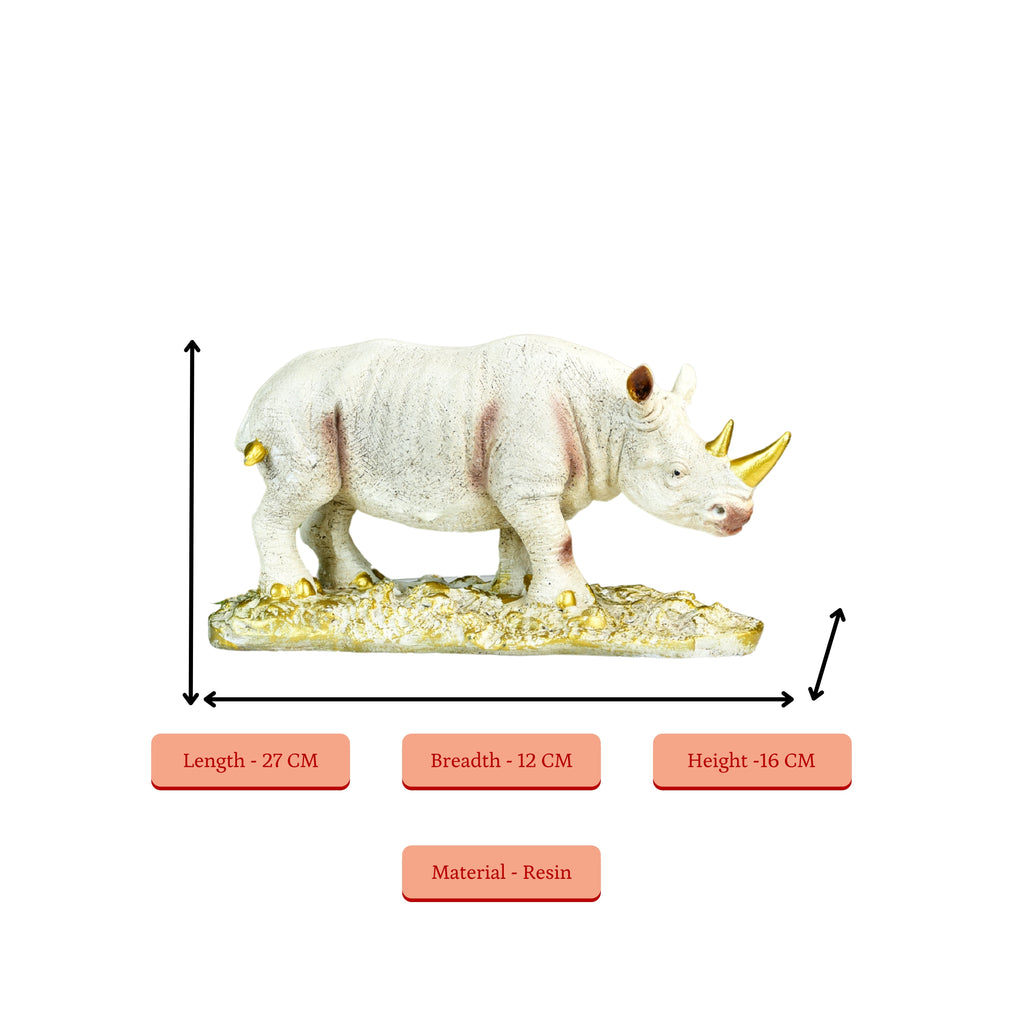 Sowpeace Resin White Rhino Decor | Grocsy