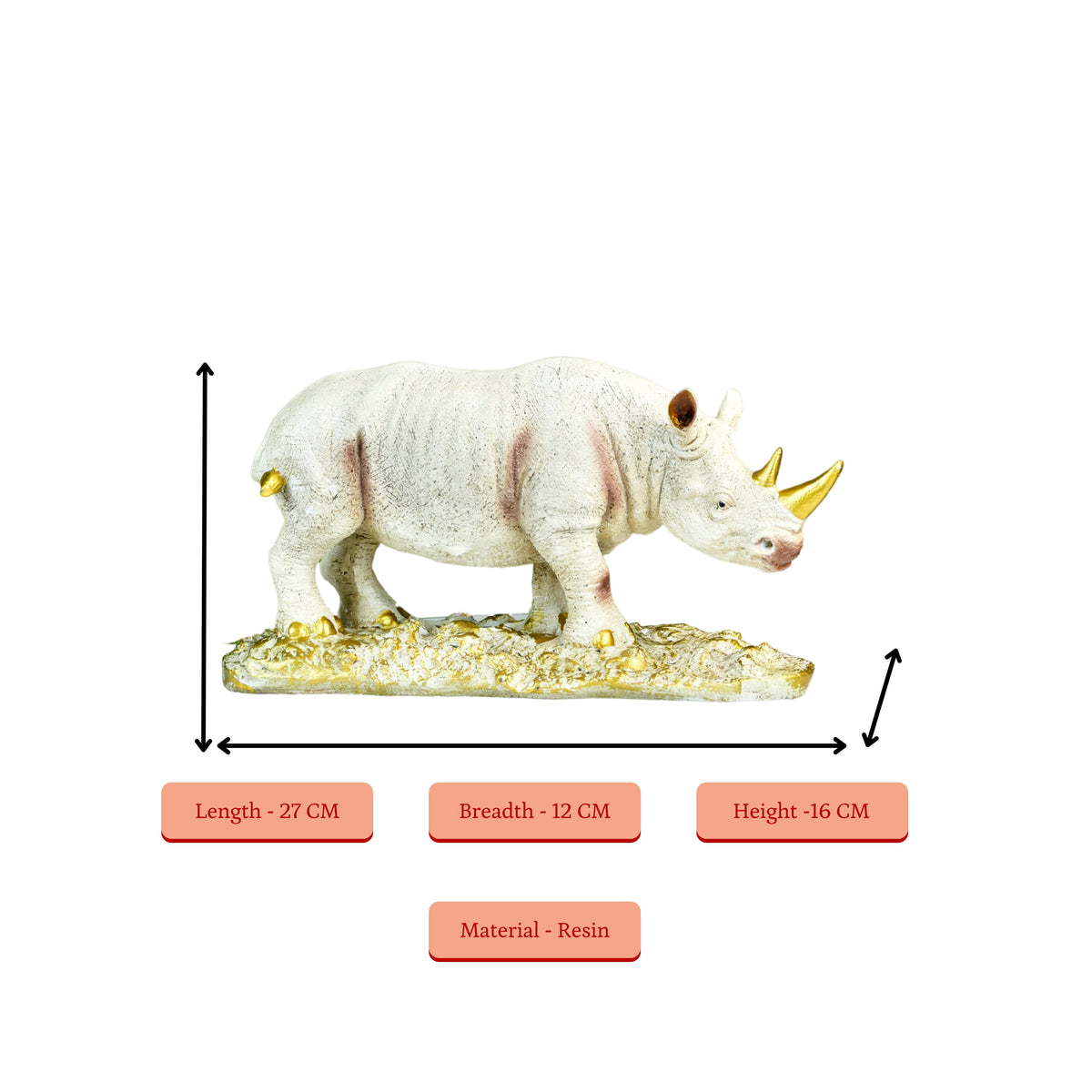 Sowpeace Resin White Rhino Decor | Grocsy