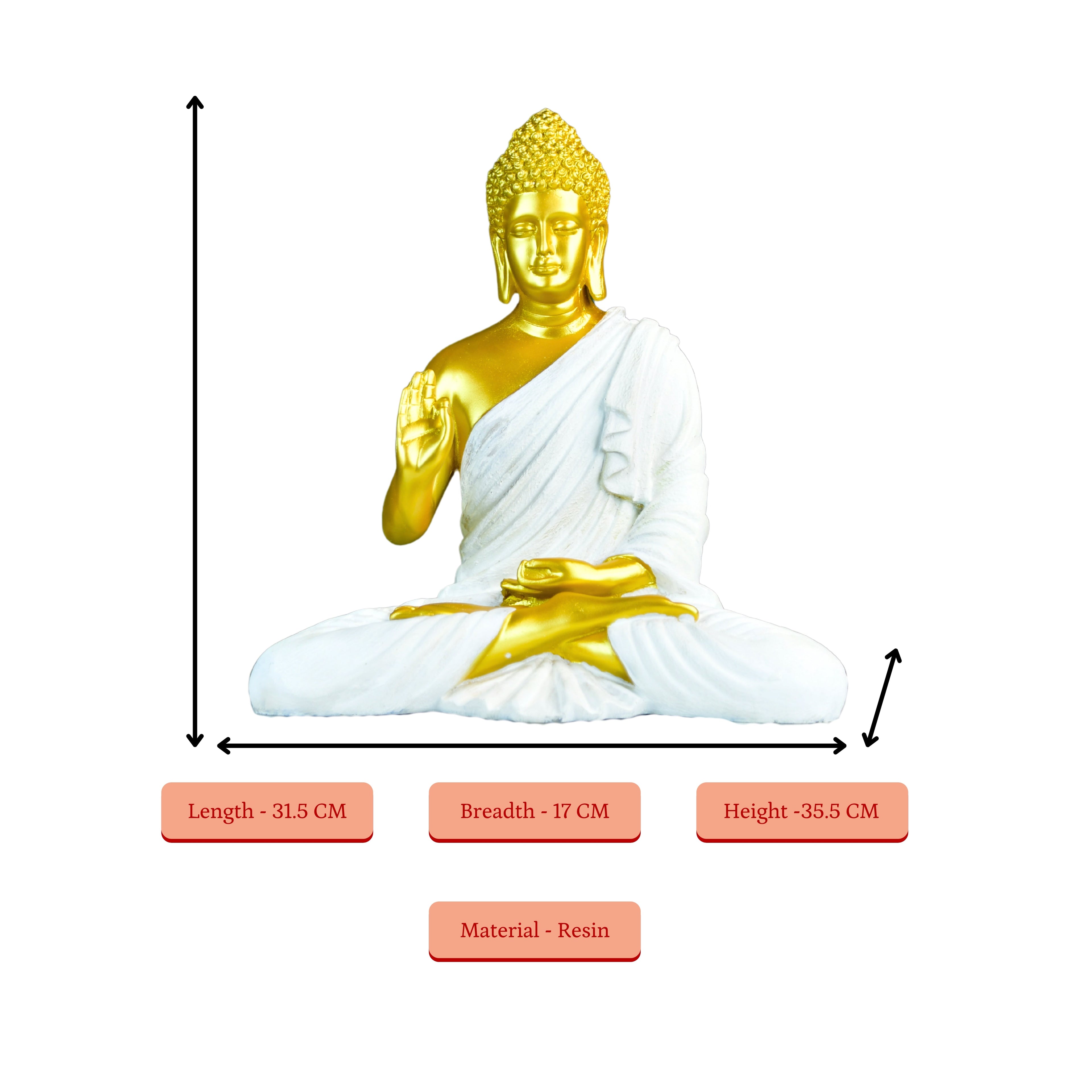 Sowpeace Resin Gold Buddha Decor | Grocsy