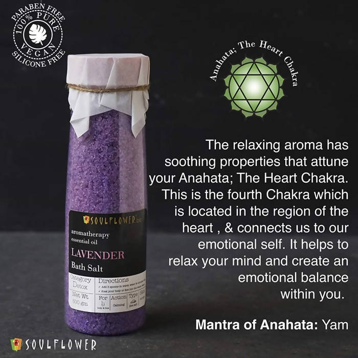 Soulflower Aromatherapy Essential Oil Lavender Bath Salt | Grocsy