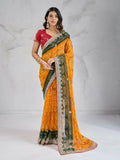 Ai Fashion Yellow Georgette Digital Print Party Wear Saree | Grocsy