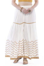 Mominos Fashion Latest Cotton Off White Gota Print Sharara For Girls | Grocsy