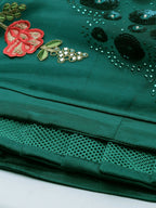 House of Panchhi Teal Net Semi stitched Coding, Sequins and Saroski Stone Work Lehenga Choli | Grocsy