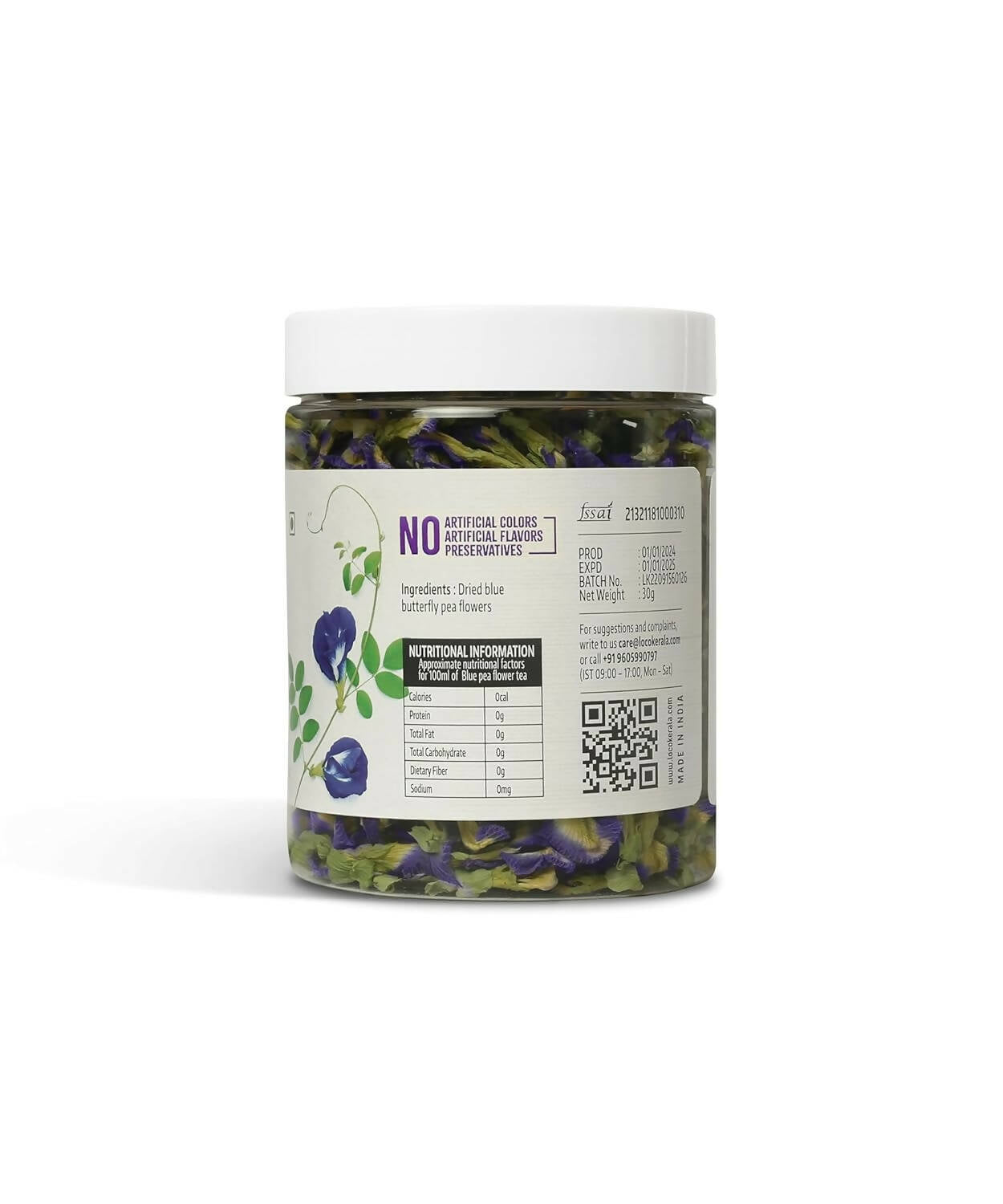 LocoKerala Butterfly Blue Pea Flower Tea | Grocsy