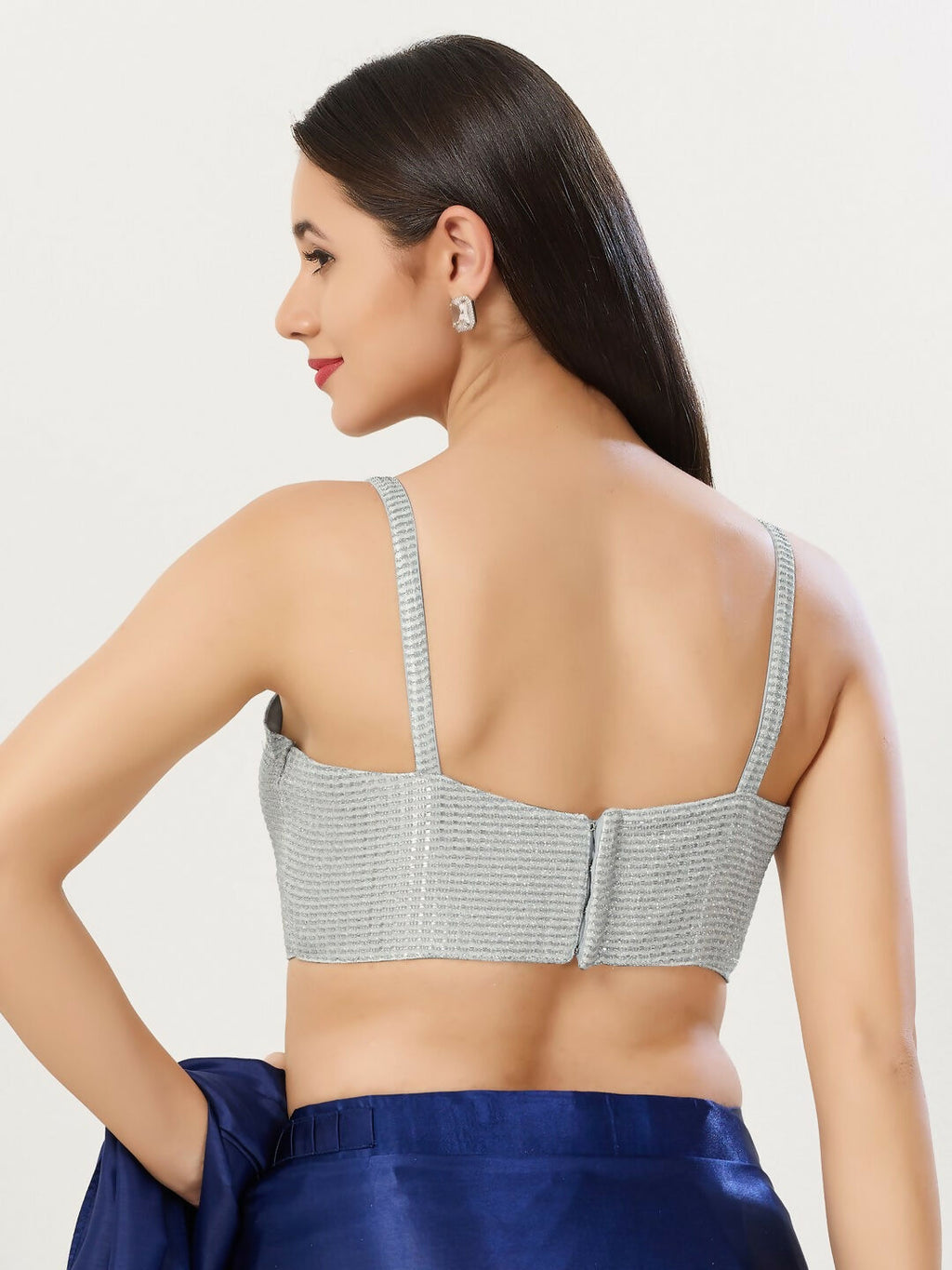 Joban Fashion Women Polyester Silver Stitched Blouse | Grocsy