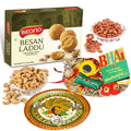 Bikano Besan Laddoo and Dryfruits Rakhi Puja Thali Gift | Grocsy