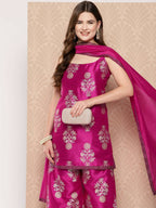 Ahalyaa Women's Traditional wear Kurta Set - Pink | Grocsy