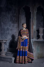 AI Fashion Blue Art Silk Designer Navratri Lehenga Choli Collection | Grocsy