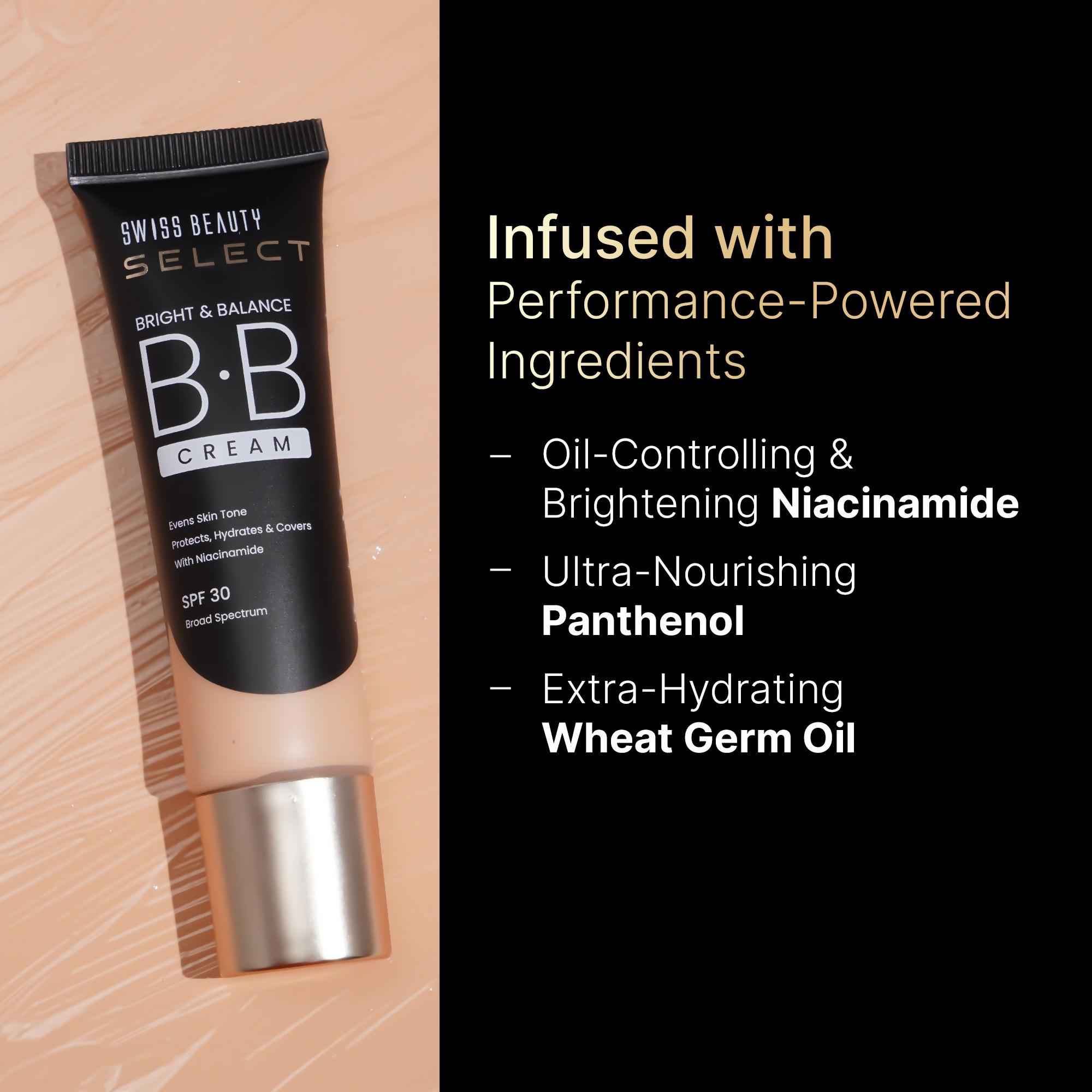 Swiss Beauty Select Bright & Balance BB Cream With Niacinamide - 6 My Cinnamon | Grocsy