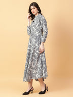 Joban Fashion Grey Cotton Printed & Hand Work Dress | Grocsy